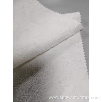 polyester cotton 3d jacquard stretch fabric for lady's coat